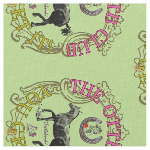 OTTB CLUB CREST MINT AND PINK Fabric