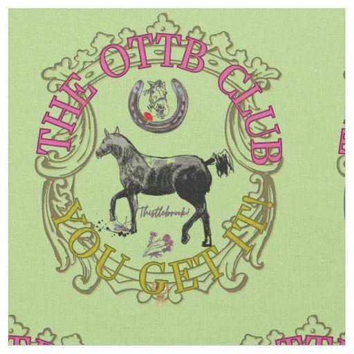 OTTB CLUB CREST ,MINT  PINK FABRIC