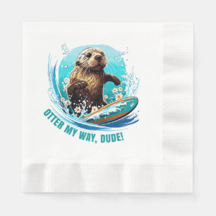 Otter 841 Surfing Otter She Steals Surfboards Otte Napkins