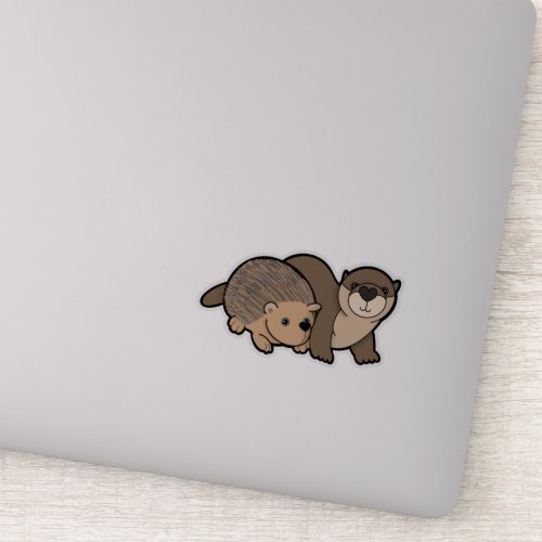Otter and Hedgehog Sticker