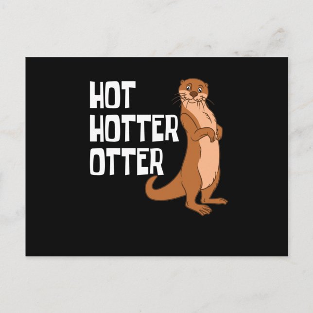 Otter and Sea Otters Hot Hotter Otter Holiday Postcard (Front)