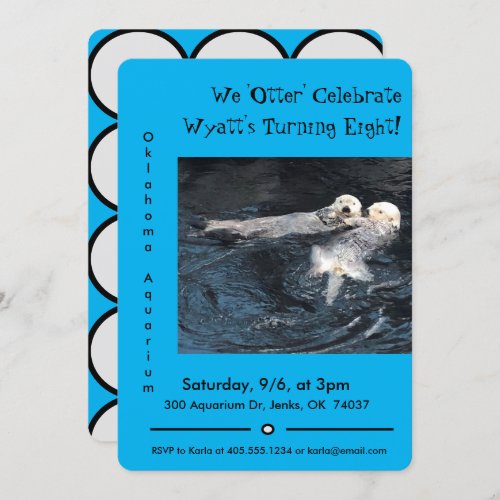 Otter Animal Aquarium Birthday Party Invitation