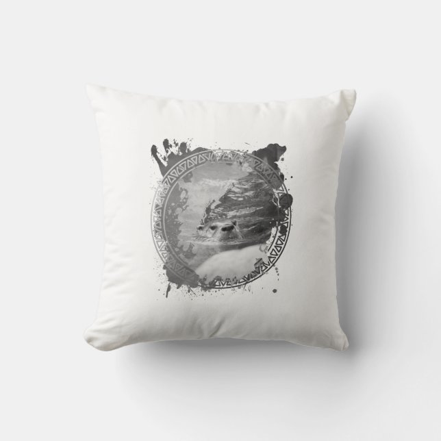 Otter Art Throw Pillow (Front)