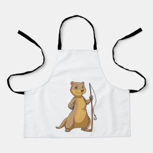 Otter as Fisher with Fishing rod Apron