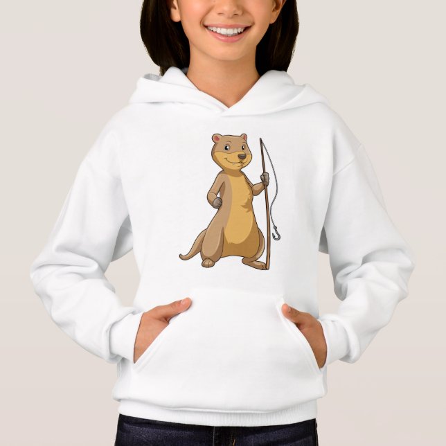 Otter as Fisher with Fishing rod Hoodie (Front)