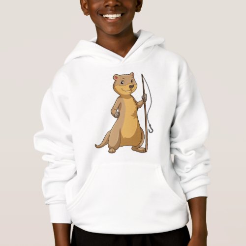 Otter as Fisher with Fishing rod Hoodie