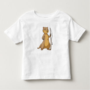 Otter as Fisher with Fishing rod Toddler T-shirt