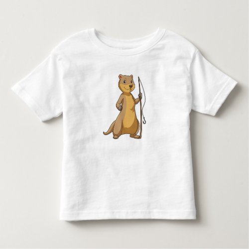 Otter as Fisher with Fishing rod Toddler T_shirt