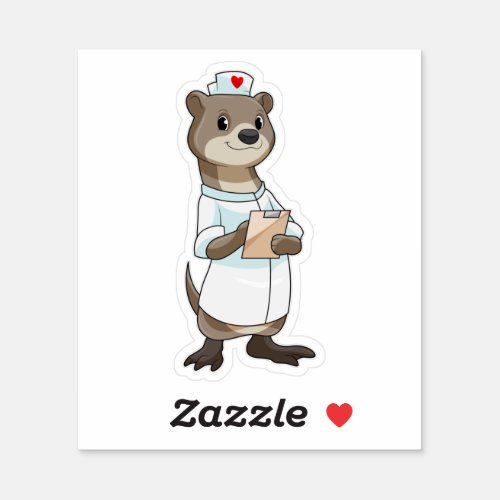 Otter as Nurse with Heart Sticker