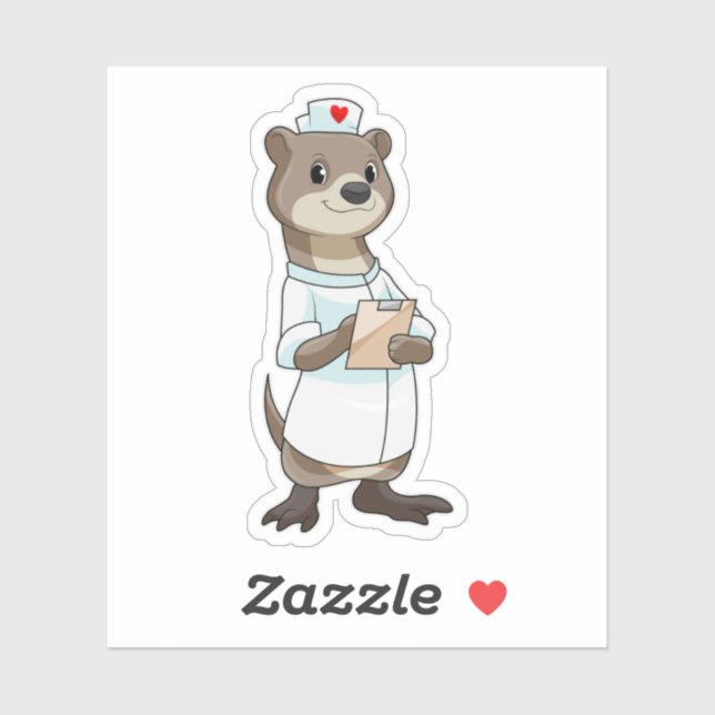 Otter as Nurse with Heart Sticker (Sheet)