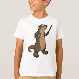 Otter as Teacher with Book & Pointer T-Shirt