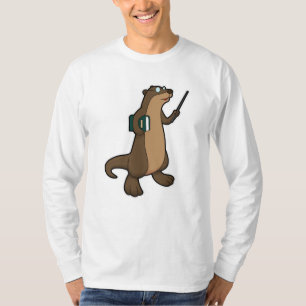 Otter as Teacher with Book & Pointer T-Shirt
