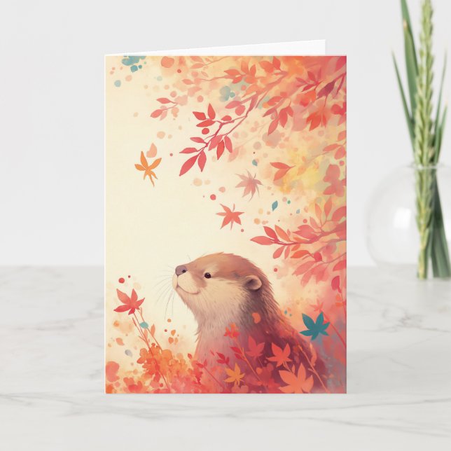 Otter Autumn Wonder Card (Front)