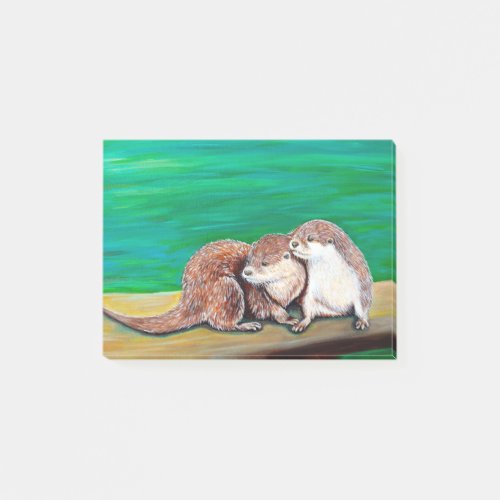 Otter Best Friends Painting Post_it Notes