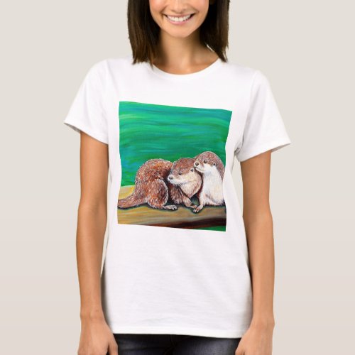 Otter Best Friends Painting T_Shirt
