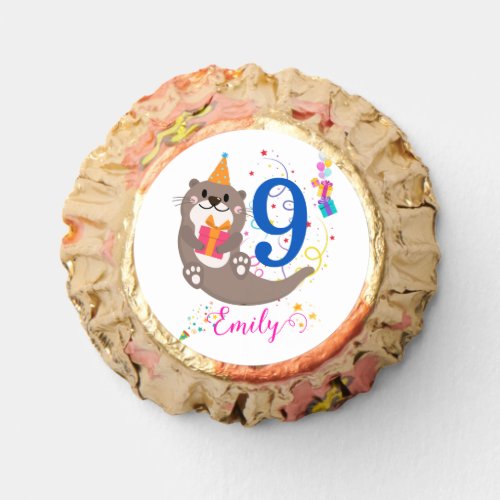 Otter Birthday Girl Party Colorful Balloons Theme  Reeses Peanut Butter Cups