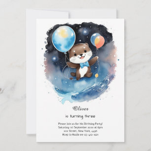 Otter Birthday Invitation