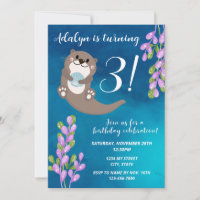 Otter Birthday Invitation