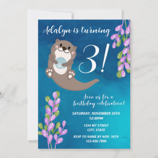 Otter Birthday Invitation