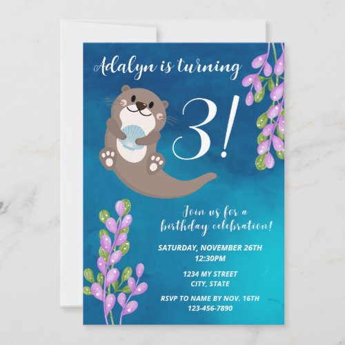 Otter Birthday Invitation