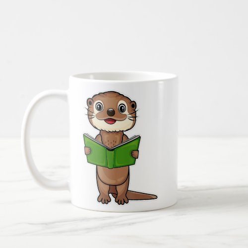 Otter Book Reading _ Funny Bookaholics Sea Otter L Coffee Mug