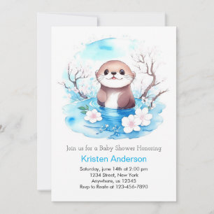 Otter Boy Baby Shower Invitation