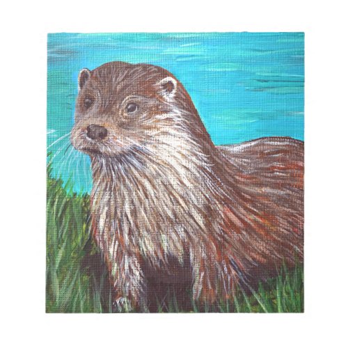 Otter by a River Painting Notepad