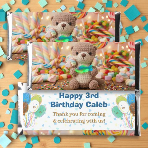 Otter & Candy Themed Birthday Thank You Hershey Bar Favors