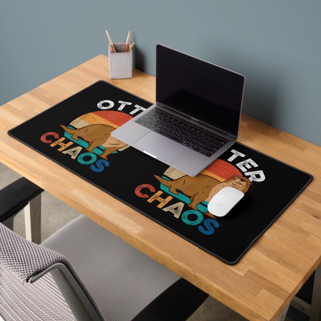 Otter Chaos For Men Women Cute Otter Lover Animal  Desk Mat (Office 2)
