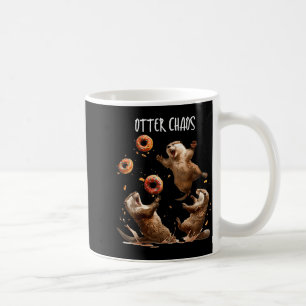 Otter Chaos Funny Bagel Fighting Sea Otters Pun An Coffee Mug