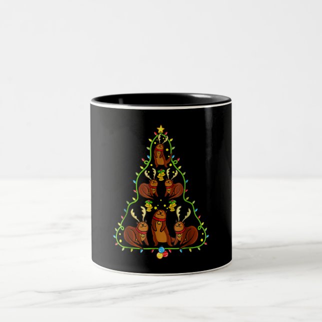 Otter Christmas Free  Xmas Otter Lovers Two-Tone Coffee Mug (Center)