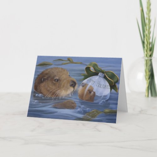 Otter Christmas Holiday Card
