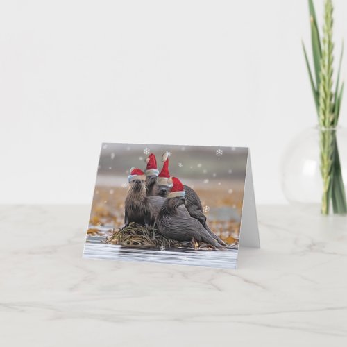 Otter Christmas Party Holiday Card
