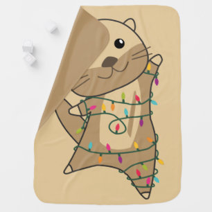 Otter Christmas Snow Winter Animals Otter Baby Bla Blanket