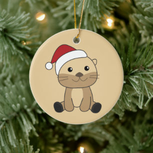 Otter Christmas Snow Winter Animals Otter Ceramic  Ornament