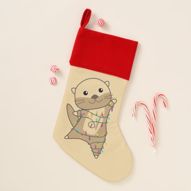 Otter Christmas Snow Winter Animals Otter Christma Stocking (Front)