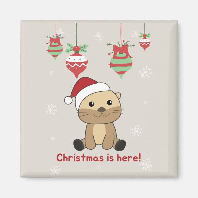 Otter Christmas Snow Winter Animals Otter Magnet (Front)