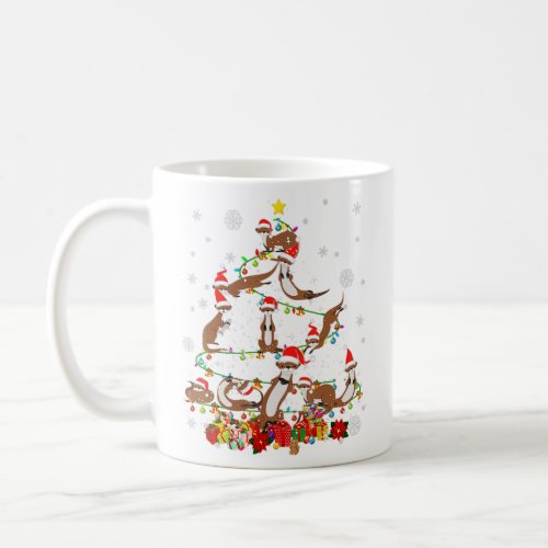Otter Christmas Tree Cute Christmas Light Santa Ot Coffee Mug