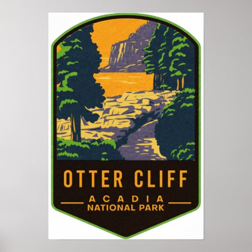 Otter Cliff Acadia National Park Poster