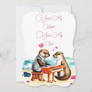 Otter Couple Love Greeting Card