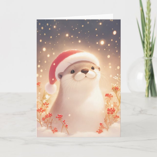 Otter Cozy Christmas Eve Card (Front)