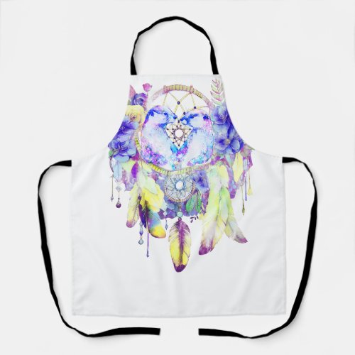 Otter Dreamcatcher Blue Yellow Floral Apron