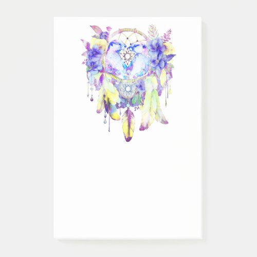 Otter Dreamcatcher Blue Yellow Floral Post_it Notes