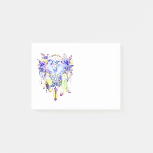 Otter Dreamcatcher Blue Yellow Floral Post_it Notes