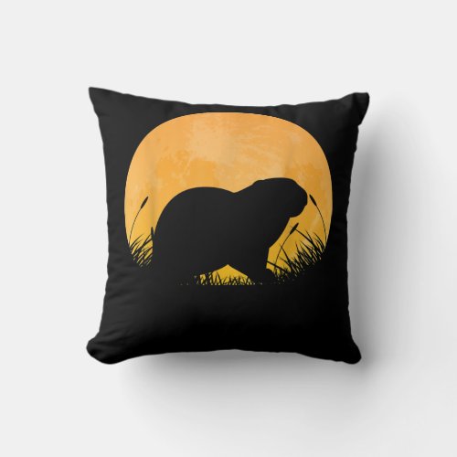 Otter Easy Halloween Outfit Weasel Animal Moon Throw Pillow