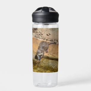 Otter Eating Otterly Delicious Fish, Water Bottle