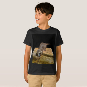 Otter Eating Tasty Fish, T-Shirt