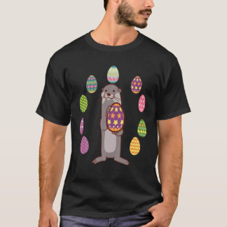Otter Egg Hunting Easter Day Cute Animal Boys Girl T-Shirt