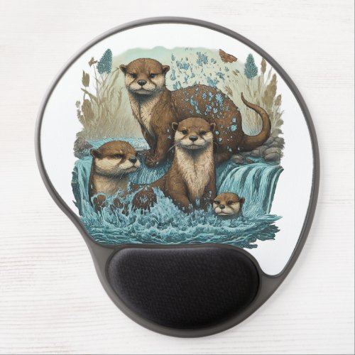  Otter Family Fun Gel Mouse Pad