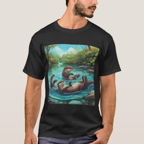 Otter Family Fun T_Shirt